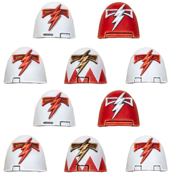 White Scars MKVI Shoulder Pads 