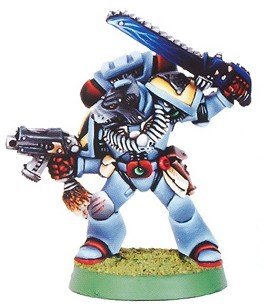 Space Wolves Wolf Captain with Chainsword 